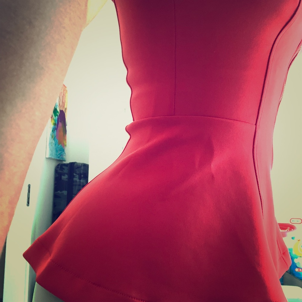 Peplum red top